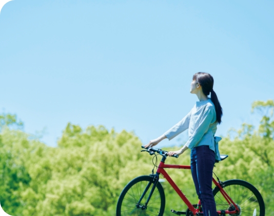 休日に出掛けている様子